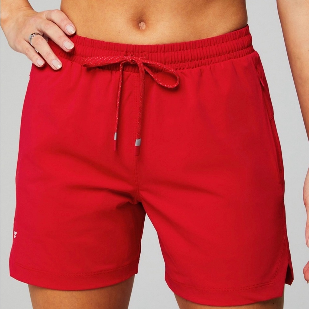 Women's Athletic Drawstring Shorts - Red